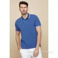 Mens Classic Embroidery Basic Short Sleeve Polo Shirt